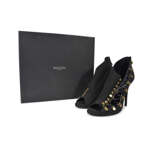 BALMAIN 26S BOOT 75 MM IN BLACK FLYKNIT